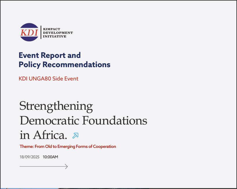Event Report and
 Policy Recommendations: Strengthening Democratic Foundations in Africa